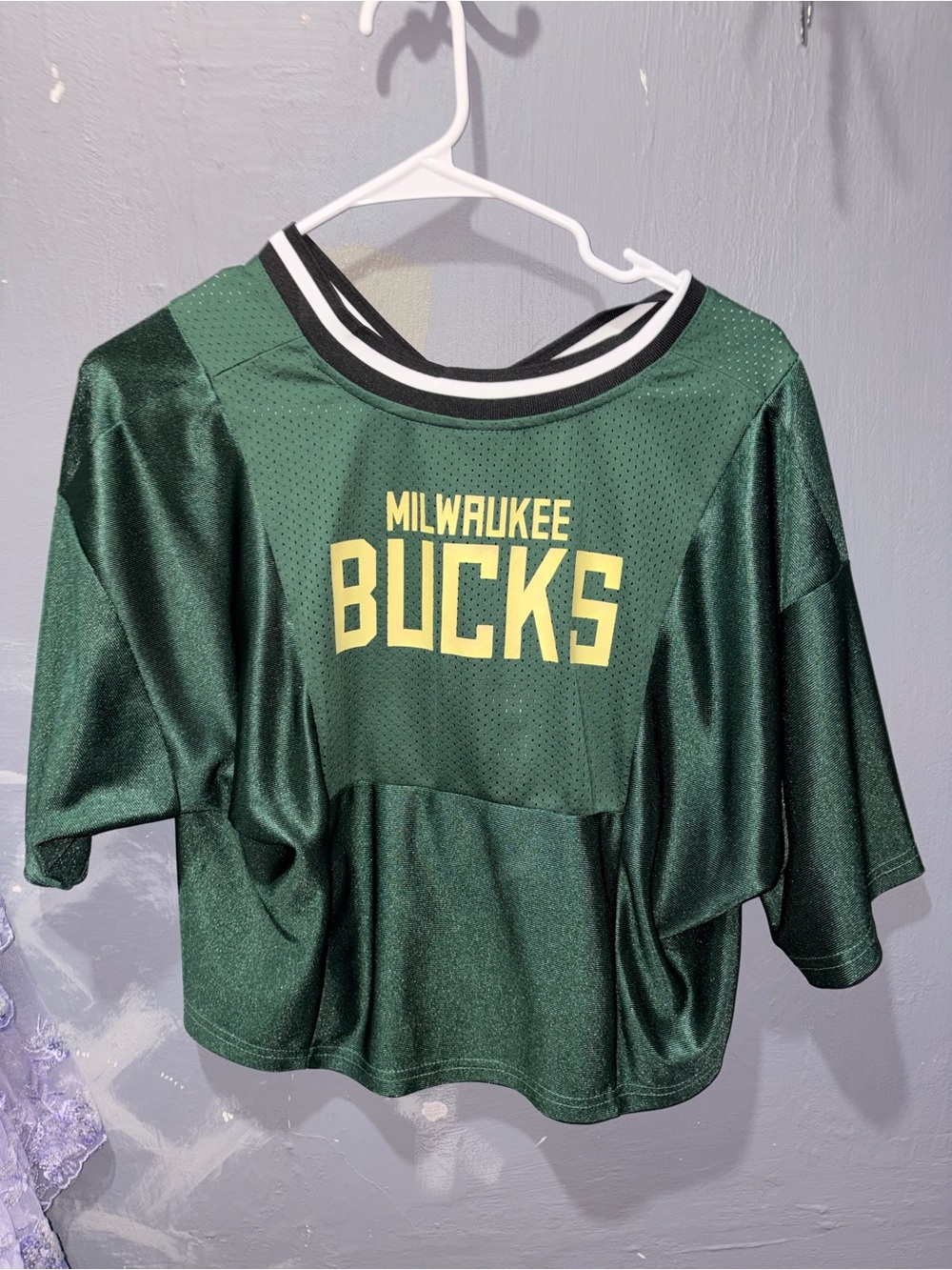 NBA Milwaukee Bucks Green and Yellow Women's Jersey Top